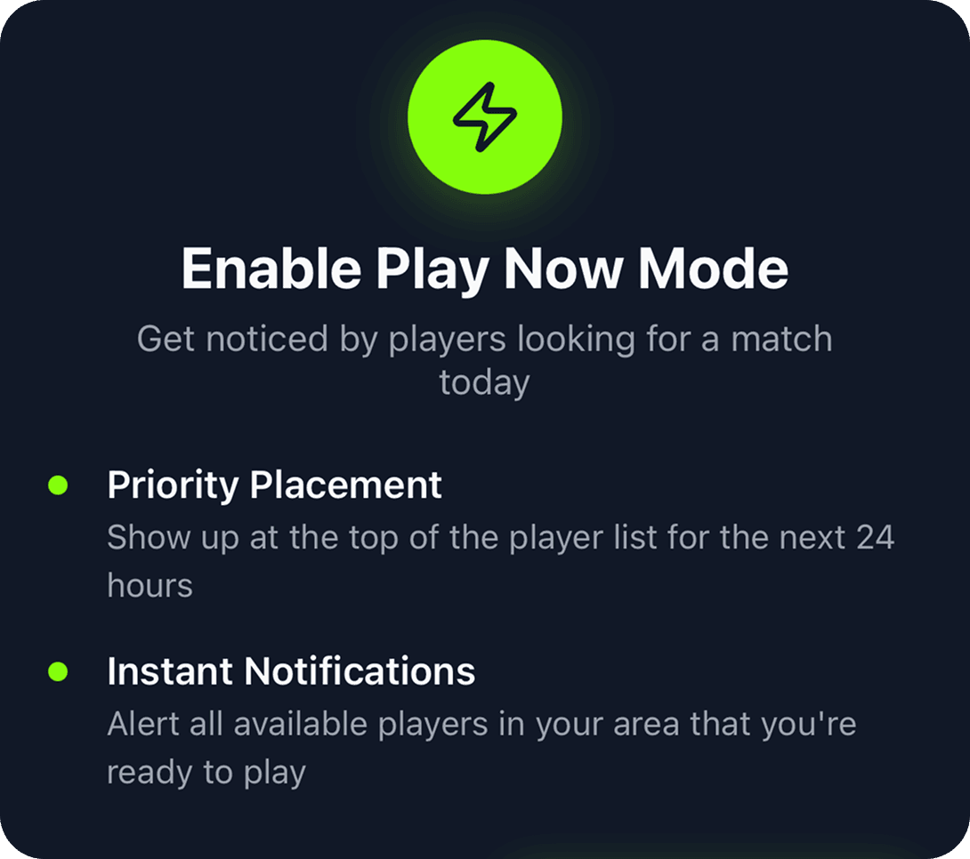 Play tennis now